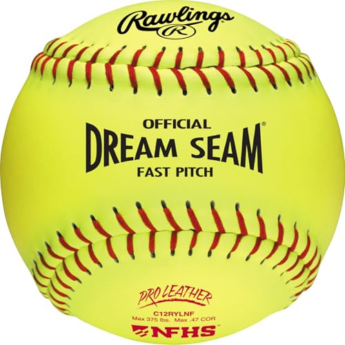Rawlings Palline da softball ufficiali NFHS Pro Leather Dream Seam Fastpitch | C12RYLNF | 30,5 cm | 6 pezzi