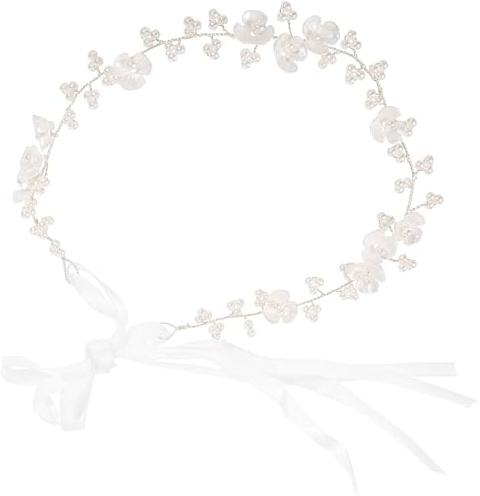 jojofuny Accessoire Coiffure Mariage Perles Argenté Taille Unique Vigne Fleurée Femme Mariée Cérémonie Headband