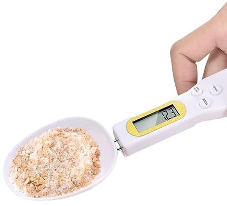 Bilancia digitale Cucchiaio misurino elettronico da cucina digitale da 0,1 g a 500 g, portatile, con display LCD, bilancia alimentare per spezie, caffè, farina, zucchero (bianco