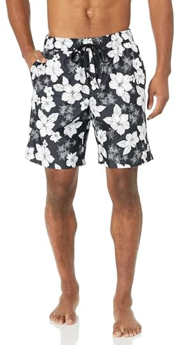 Amazon Essentials herr Badshorts med Nätinnerbyxa, 23cm Benlängd med Fickor och Dragsko
