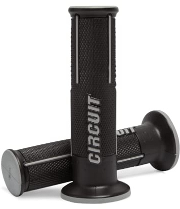 Circuit Equipment – Manopole Speed in polimero bicomponente ergonomico – comfort quotidiano per moto stradali – nero/bianco