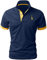 LIUPMWE Mens Polo Shirts Short Sleeve Giraffe Embroidery Golf T-Shirt S-3XL,XXL,Navy