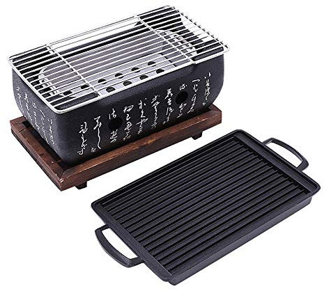 - Barbacoa japonesa para 2 a 4 personas, estufa de carbón con bandeja antiadherente