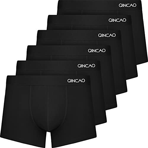 QINCAO Boxershorts Herren 6er Pack Ohne Kratzenden Zettel Männer Unterhosen Unterwäsche Boxer Baumwolle(Gr. S - 4XL)