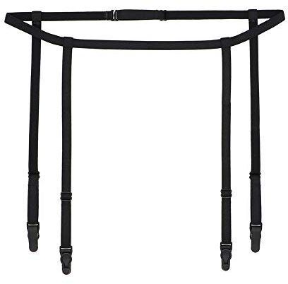 varsmiss Women Garter Belt Simple High-stretch Stocking Suspenders (Black,One Size)