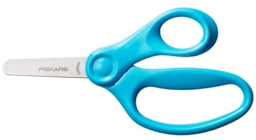 Fiskars Barnsax, Från 6 År, Längd: 13 cm, för höger- och vänsterhänta | Metallblad/Plasthandtag, Turkos, 1064072
