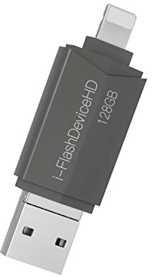 [Apple MFi Certified] 128G Lightning to USB3.0 Flash Drive Memory Stick,Phone Storage Memory Thumb Drives for iPhone/iPad/iPod Backup Memory Stick,Micro Android Phone,PC/TV/Projector (128GB)
