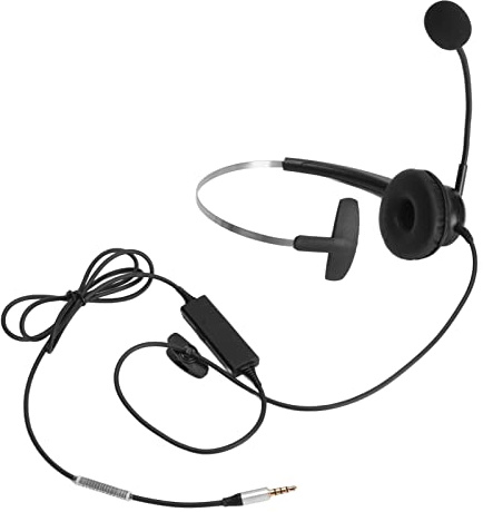 Auriculares Mono, Cómodos Auriculares de Oficina con Cancelación de Ruido con Cable Plug and Play con Micrófono para Telemercadeo (Interfaz única de 3,5 mm)