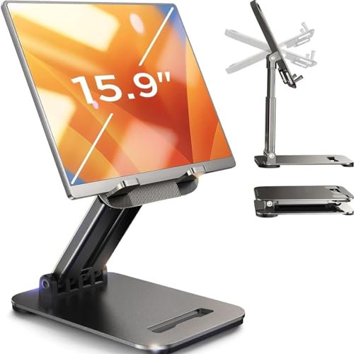 LISEN für iPad Ständer Halterung Einstellbarer,Tablet Halterung Für Schreibtisch, Portable Monitor Ständer Tablet Halter Reise iPad Pro Halter Essentials für Tablets/Portable Monitor/Switch/Kindle
