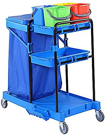 Chariot d'entretien multifonction avec capacité de 120 L – Mini chariot de nettoyage sur roulettes pour usage domestique et commercial