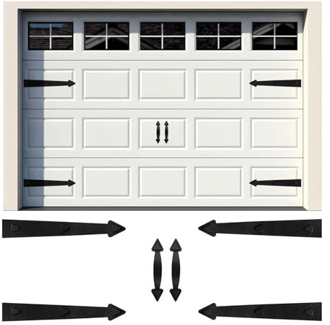 Magnetic Garage Door Hardware,Magnetic Garage Door Handles,Garage Door Decorative Magnetic for Iron Door,4 Magnetic Hinges + 2 Magnetic Handles for Garage Doors (Classics Style)