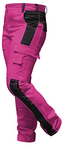 strongAnt Pantaloni da lavoro da donna, completamente elasticizzati, con tasche imbottite, colore nero, grigio, bianco, rosa, 78
