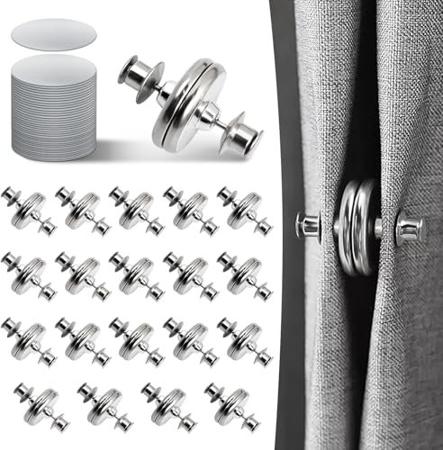 Raffhalter Magnetisch, Kaluofan 20 Paar Vorhang Magnetknopf, Duschvorhang Gewichte Vorhang Magnetischer Verhindert Lichtverlust, Duschvorhang Magnet für Schlafzimmer, Badezimmer Bürovorhänge