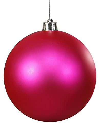 20cm Große Weihnachtskugeln Set, Christmas Decorations Christbaumkugeln, Christbaumschmuck Kunststoff Weihnachtsbaumkugeln Box mit Aufhänger, Plastik Bruchsicher Große Bälle für Weihnachtsbaum,Rosa