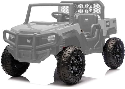 Kit 4 Ruote in Gomma EVA XL con Copriruota per UTV CAT Caterpillar 24V – Ruote Antiscivolo Silenziose, Maggiore Aderenza e Comfort di Guida