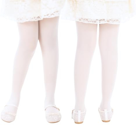Nalvia Girls Ballet Tights, Ultra Soft Footed Dance Tights for Toddler - 1 or 3 Pack - Little & Big Kids, Durable Stretch Microfiber Ballet Pantyhose for Girls