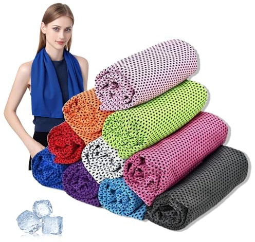 Eymobad Juego de toallas de refrigeración para deporte, toalla de refrigeración de microfibra para fitness, gimnasio y yoga, secado rápido, ligera