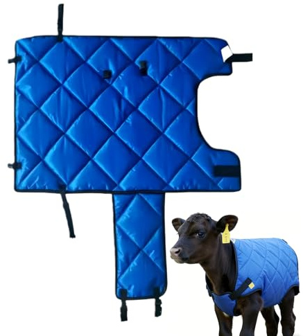 Winter Horse Blanket - 120x80cm Fleece Lined Calf Cover, Warm Insulated Clothing | Comfortable Livestock Protection for Foal Sheep Cow Small Animal Cold Weather Outdoor Indoor Stables