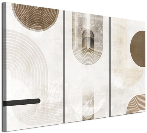 LUMASOUL Cuadros Decoracion Salon Modernos 3 Pieza - Decoración Pared Abstraccion Motivo - Cuadros Decorativos con marcos de madera y telares Salón y dormitorio - 120x80 cm