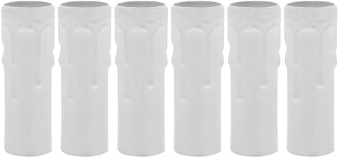 VINTORKY 6 Fundas de Hierro para Portalámparas E14 de Candelabro, Tubo Decorativo para Araña Europea, Recambio para Lámparas de Vela
