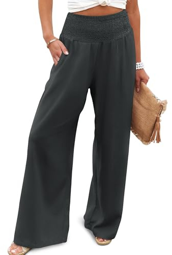 CHICZONE Womens Palazzo Lounge Pants Wide Leg Casual Summer High Waist Flowy Beach Lounge Trousers with Pockets