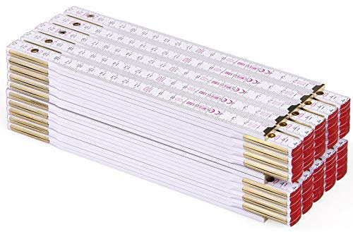 Metrie™ PERFEKT – 10x Règle Pliante en Bois Règle Pliante de 2 m de long, Règle graduée avec | Graduation duplex - Fabriqué dans EU