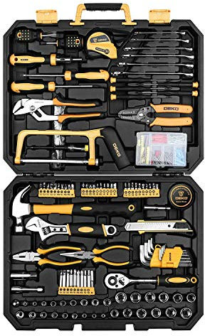 Werkzeugkoffer Werkzeugkasten Werkzeug Koffer Werkzeugset　Werkzeugbox：DEKO　Werkzeugkiste Bestückt　198-tlg.　Universal Komplett mit Werkzeuge Handwerkzeug　－ für Damen Herren zum Haushalt Werkstatt DIY