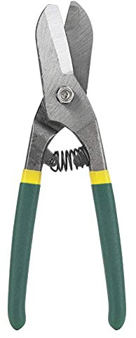 Hyuduo Professional Metal Cutting Scissors 12 Inch Steel Straight Cut Tin Snips with Spring Handle for Aluminum Sheet Metal Leather Cardboard
