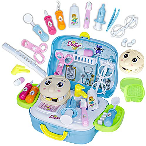 Dentist Kit Realistic Doctor Model for kids Medical Pretend Play Set with Storage Bag for Preschool Children Role Play Educational Toy Gifts for Toddlers Girls Boys Age 3 4 5 6 Years Old