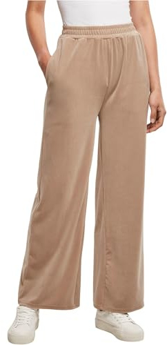 Urban Classics dam Träningsbyxor Ladies High Waist Straight Velvet Sweatpants