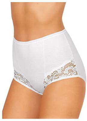 JADEA Slip Donna, Offerta 6-12 Pezzi, Art 06 Cotone Culotte Fianco Alto Vita Alta (6 Pezzi-Bianco, 5)
