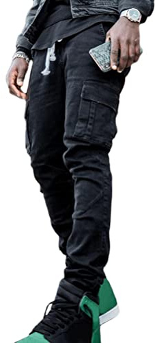 ORANDESIGNE Hombres Jeans Ajustados Pantalones Vaqueros Rasgados Pitillo Slim Fit Skinny Pantalone Casuales Elasticos Agujero Pantalón Personalidad Jeans de Insignia