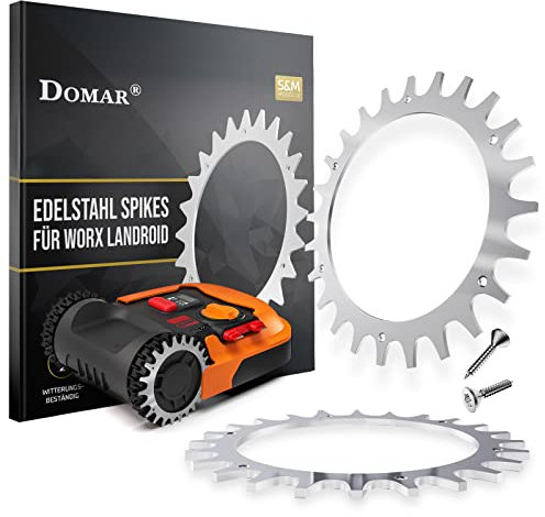 Domar Mähroboter Spikes aus Edelstahl I entgratete Spikes zur Traktionsverbesserung kompatibel mit Allen Worx Landroid S&M Modellen I Mähroboter Spikes Zubehör