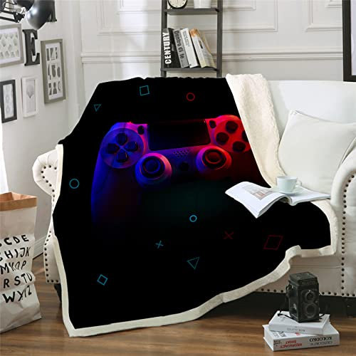 Soft Cozy Blanket Throw 3D Gamepad Thick Warm Fleece Blanket Bed Couch Sofa Throw Game Handle Design Blanket for Kids Teens Adults 150 x 200cm