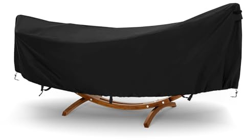 AKEfit Hängematten-Abdeckung, 400D verbesserte wasserdichte Hängemattenabdeckung für 3,9 - 3,6 m Hängematte mit verstellbarem Schnallenriemen, 381 cm L x 149,9 cm B x 78,7 cm H, Schwarz