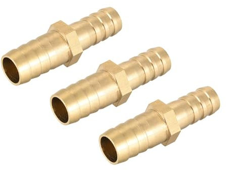 TA-VIGOR Lot de 3 réducteurs droits en laiton - 12 mm à 10 mm - Raccord droit pour eau, gaz, huile, bateau, tuyau d'air