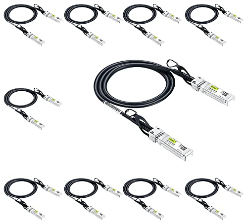 [10 Stück] 10Gtek SFP+ DAC Twinax Kabel 1-Meter(3.3ft), 10G SFP+ to SFP+ Direct Attach Copper Passive Cable für Cisco SFP-H10GB-CU1M, Ubiquiti UniFi, TP-Link, Netgear, D-Link, Zyxel, Mikrotik and More