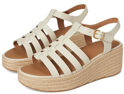 Fitflop Platforms Fisherman - Sandali da donna con zeppa, colore: Platino, Beige, 41 EU