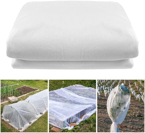Ovtai Voile Hivernage, 1.5m x 10m Housses de Protection pour Plantes, 40 g/m² Toison Non-tissée Doux et Résistant, Tissu de Protection Thermique Anti-gelées pour Tous Types de Plantes et Arbustes