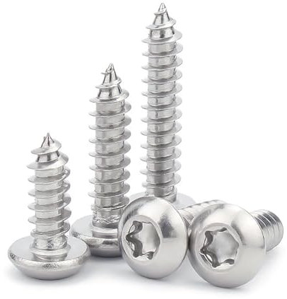 SHUNCHG 50 unidades M4 x 18mm Tornillos Autorroscantes Torx Tornillos de Cabeza Avellanada de Acero Inoxidable 304 A2 V2A Tornillos para Madera de Cabeza Redonda