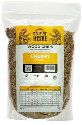DIAH DO IT AT HOME Smoking Wood Chips Cherry 2 L (500g) for Meat Vegetables Cheese Smoking BBQ 100% Natural Size 4-7mm