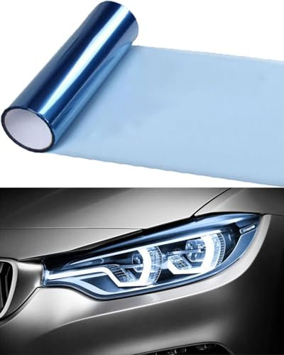KGDUYC 1 Rolle Scheinwerferfolie, Tönungsfolie für Auto-Rückleuchten, hellblaue Schutzfolie, schneidbar,selbstklebend Scheinwerfer und Rückleuchten, getönte Vinylfolie, Nebelscheinwerfer (hellblau)