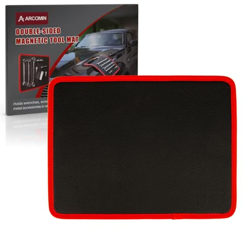 ‌Arcomin Magnetic Tool Mat & Holder | 12.8x9.8 Flexible Magnetic Tray for Garage Workshop, Scratchproof PVC Surface with Non-Slip Grip | Auto Repair, Toolbox Organizer for Mechanics & DIY