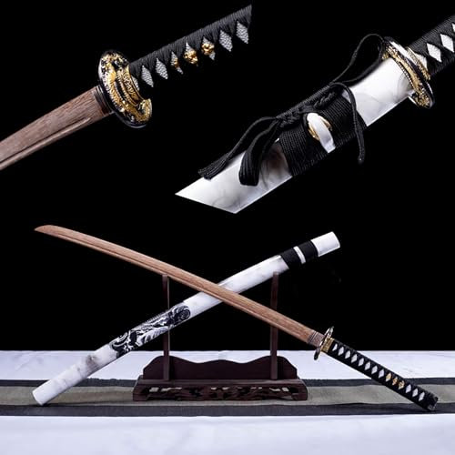 TIANTAO 103 cm Rosewood Samurai Espada con Vaina,Espada Samurai de Madera，Vainas de Madera Sólida Lacada para Decoración del Hogar,Práctica de Kendo,Juegos de rol
