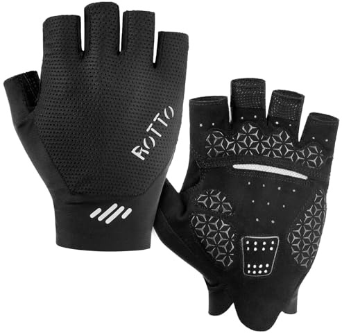 ROTTO Fahrradhandschuhe Halbfinger Handschuhe Gepolsterte Radsporthandschuhe für Rennrad Mountainbike Reiten, Unisex