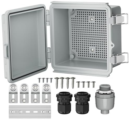 Outdoor Powers Distribution Box - Powers Cord Enclosure Sturdy Protective, Outdoor Socket Enclosure | Electrical Project Enclosure Box Case Cover Ip65 Waterproof for Street Lighting, 6.57x6.22x3.58in