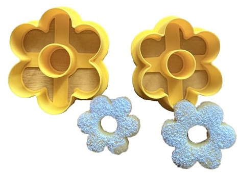 Tagliabiscotti.it - Due stampi per realizzare biscotti tipo Canestrelli in frolla - Cookies cutter - Tagliabiscotti in due misure 4,5cm e 5,2cm x 1,9cm di altezza