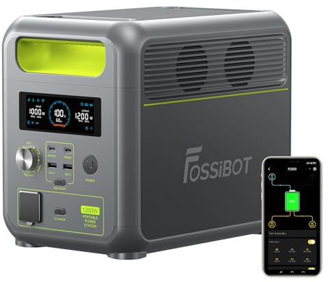 FOSSiBOT F1200 Centrale elettrica portatile 1024Wh batteria LFP, uscita fino a 1200W, batteria LFP, ricarica rapida Power station, generatore solare per campeggio e camp