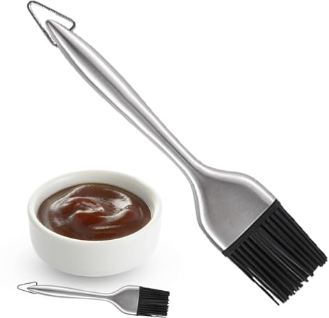 Ahuuen Pincel de Repostería,Utensilio de Cocina Resistente al Calor para Untar | Brocha para Hornear con Mango de Acero Inoxidable y Cabeza Desmontable para Engrasar - Para Cocina Y Barbacoa