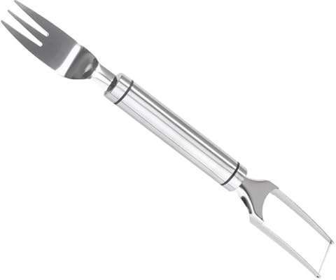 SUPVOX Taglia-anguria Portatile in Acciaio Inox 2 in 1 Forchetta Integrata, Affettatrice per Melone Compatta e Leggera, Utensile per Tagliare Frutta Fresco per Casa e Campeggio